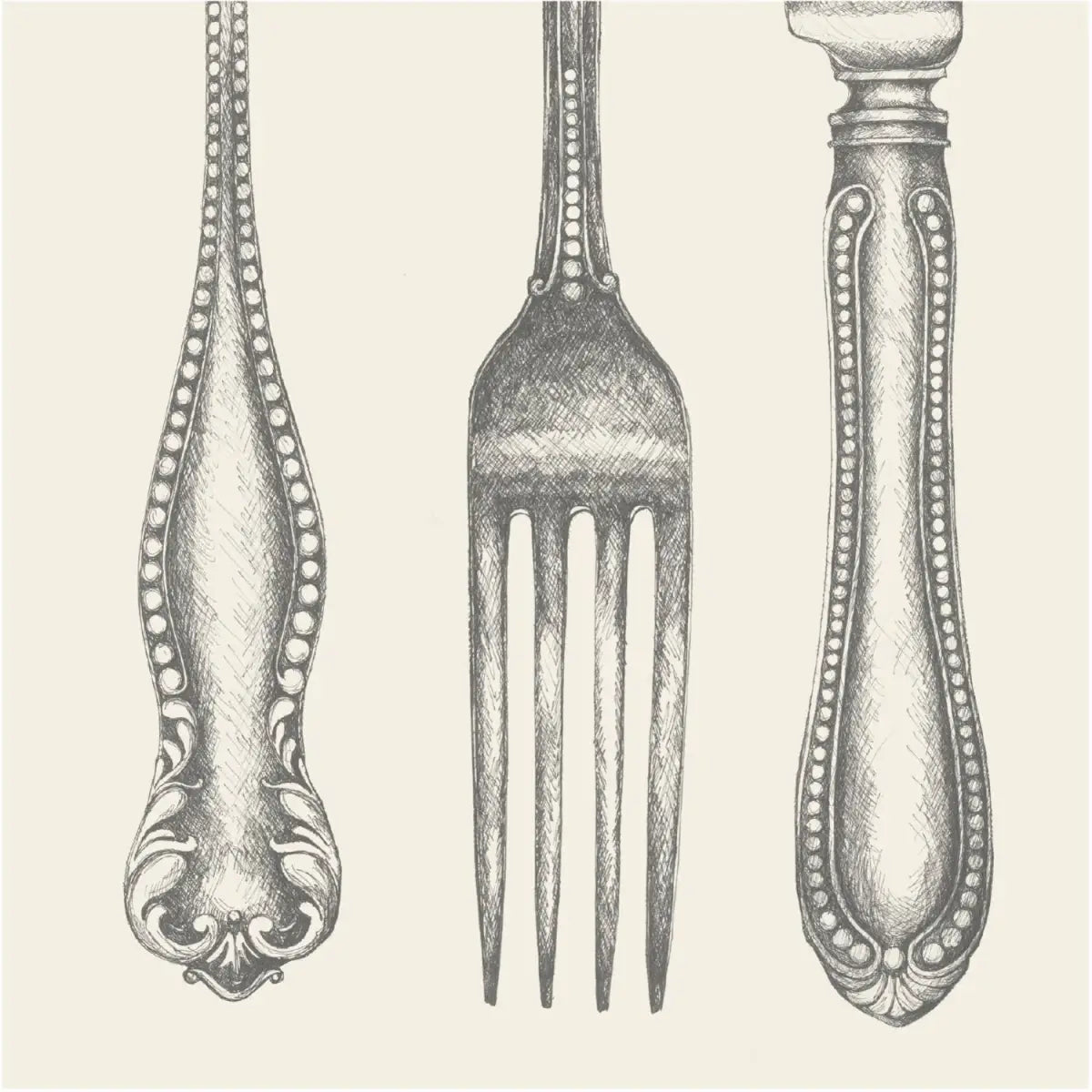 Paper Cocktail Napkins - Classic Cutlery - Hester & Cook - Stationery