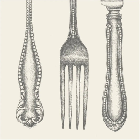 Paper Cocktail Napkins - Classic Cutlery - Hester & Cook - Stationery