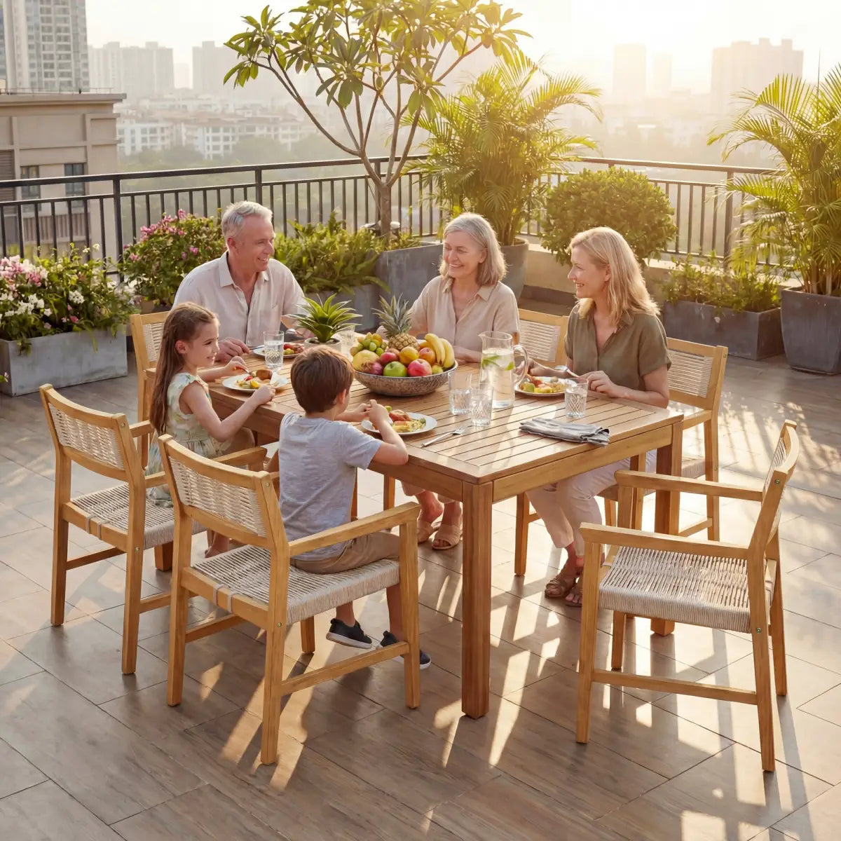 Classic Outdoor Dining Table - Acacia Wood - Megsu