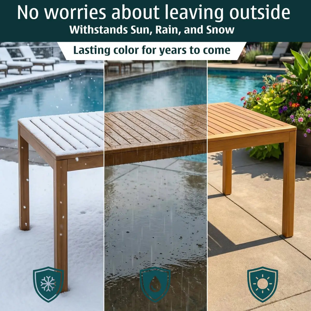 Classic Outdoor Dining Table - Acacia Wood - Megsu