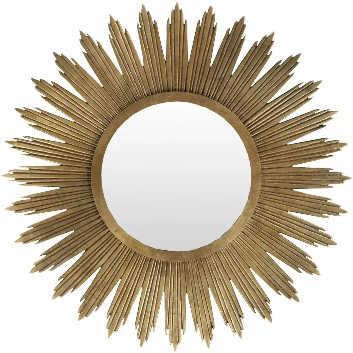 Classic Gold Starburst Wood Mirror - 47’’H x 47’’W x 2’’D Starburst - Boutique Rugs