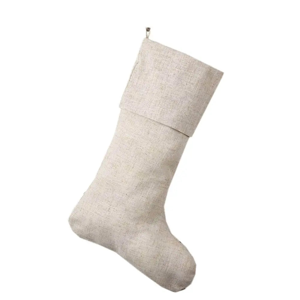 Classic Linen Blend Christmas Stocking - Fennco Styles