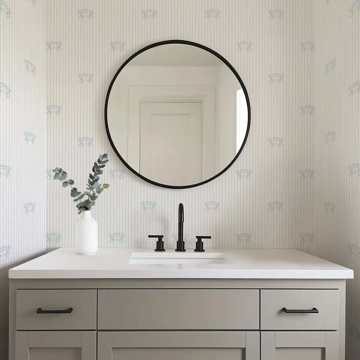 Claude Wallpaper - Crab Seersucker Stripe - by Studio Stephie - Loomwell Home Goods