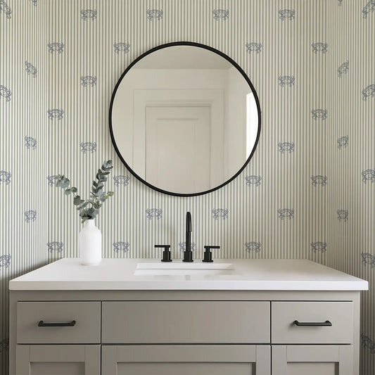 Claude Wallpaper - Crab Seersucker Stripe - by Studio Stephie - Loomwell Home Goods