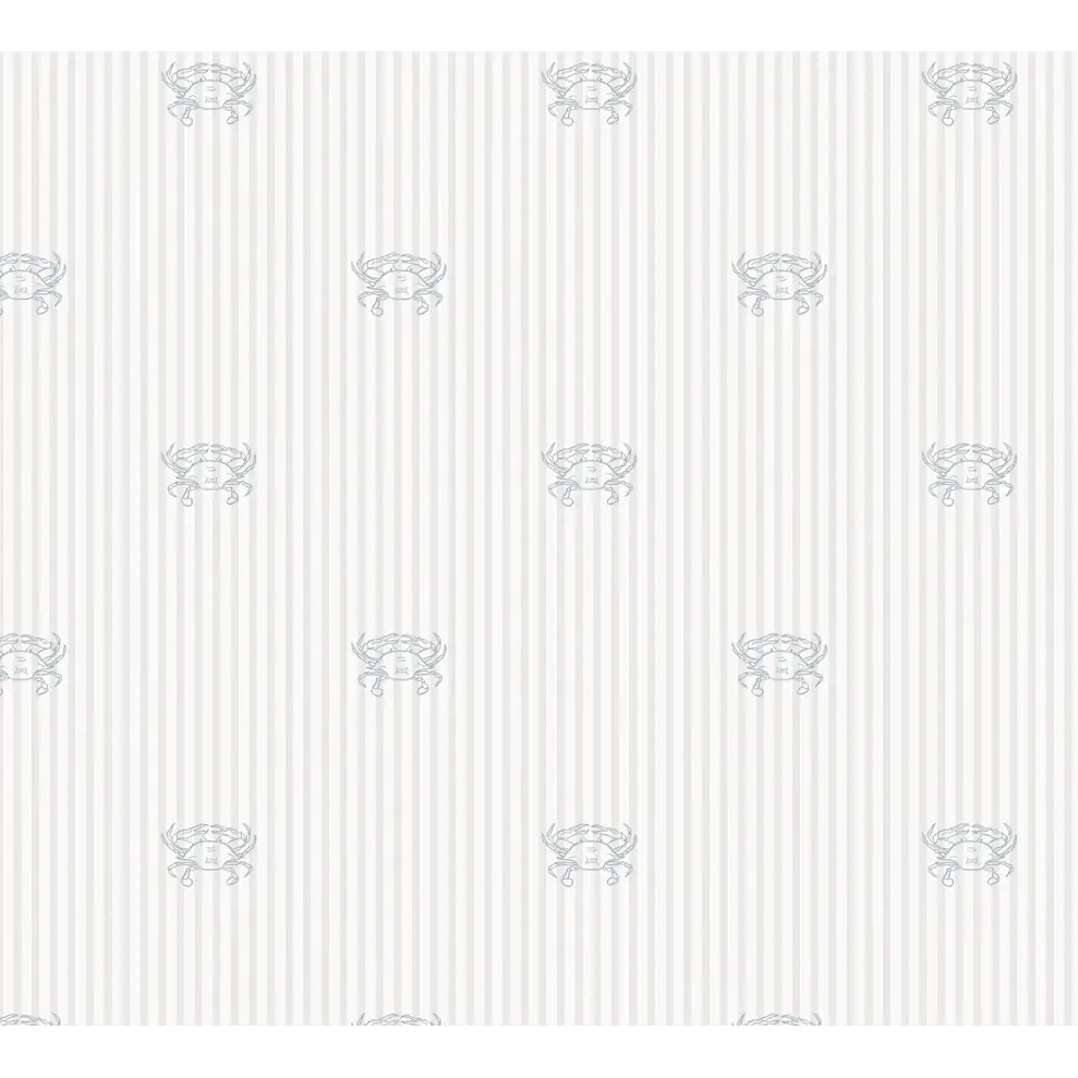 Claude Wallpaper - Crab Seersucker Stripe - by Studio Stephie - Sample 1 foot by 1 foot / Blue on Sage - Loomwell Home