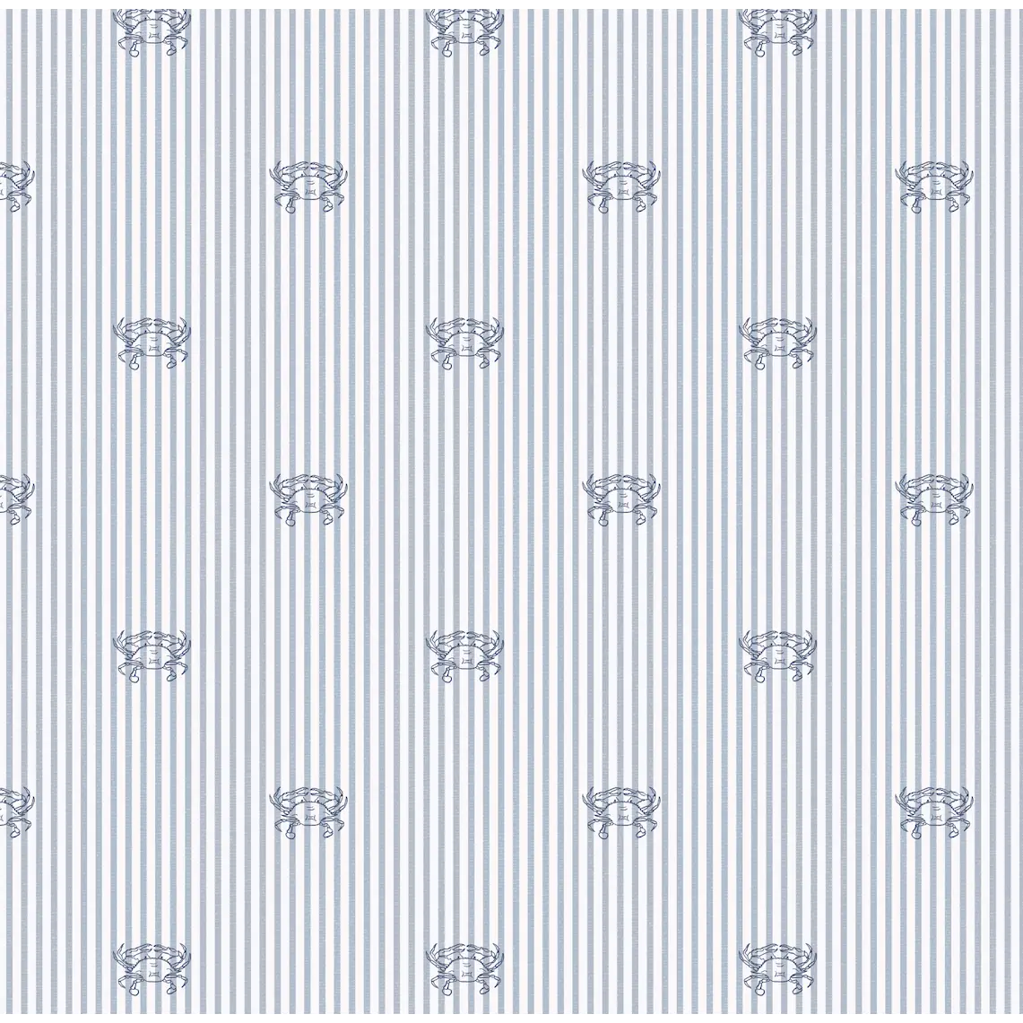 Claude Wallpaper - Crab Seersucker Stripe - by Studio Stephie - Sample 1 foot by 1 foot / Navy on Blue - Loomwell Home