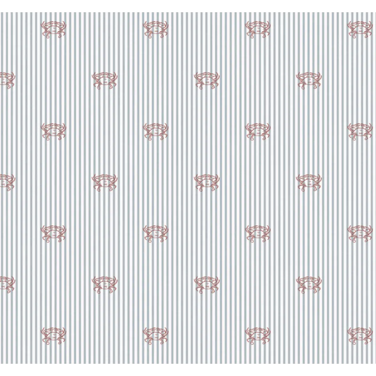 Claude Wallpaper - Crab Seersucker Stripe - by Studio Stephie - Sample 1 foot by 1 foot / Red on Blue - Loomwell Home