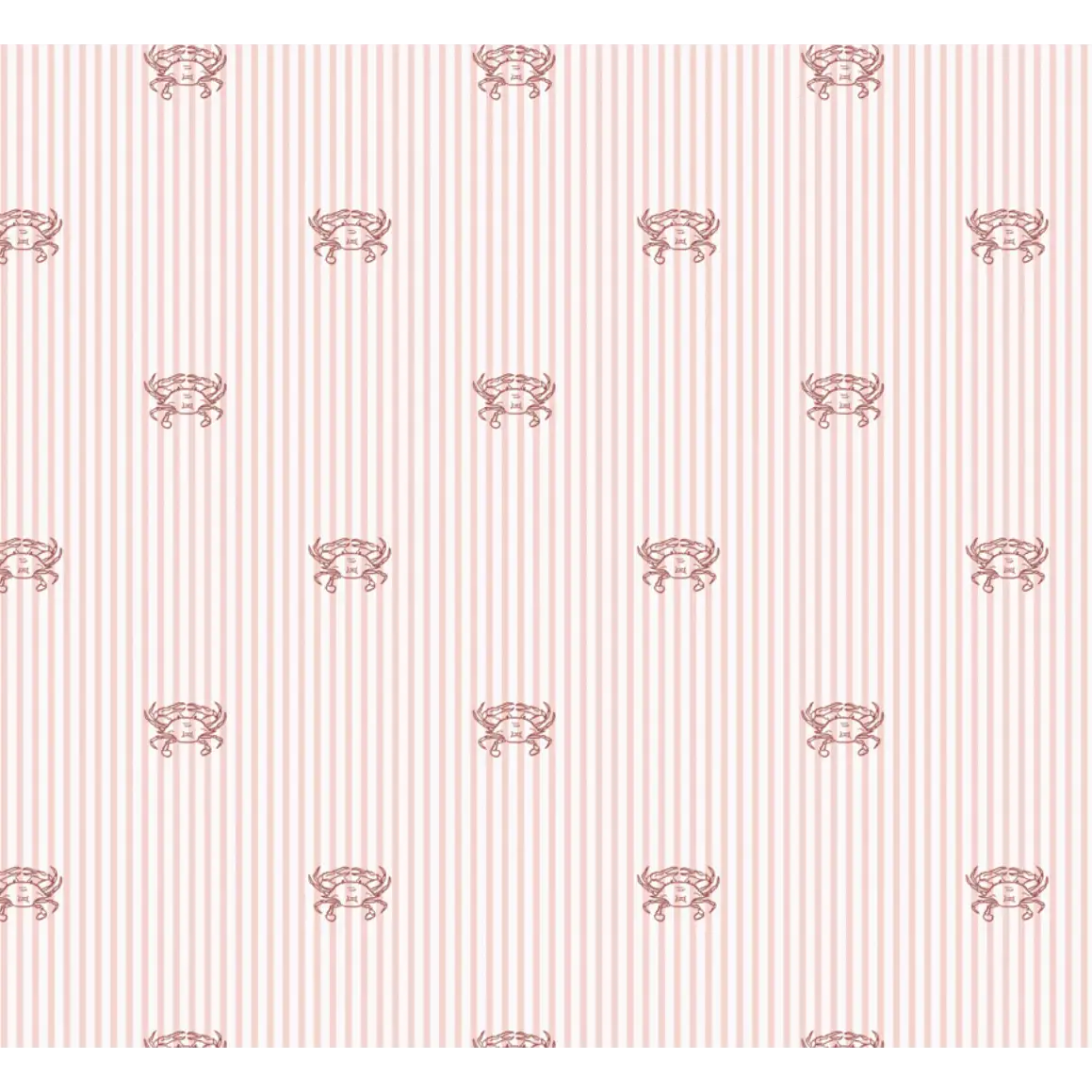 Claude Wallpaper - Crab Seersucker Stripe - by Studio Stephie - Sample 1 foot by 1 foot / Red on Pink - Loomwell Home