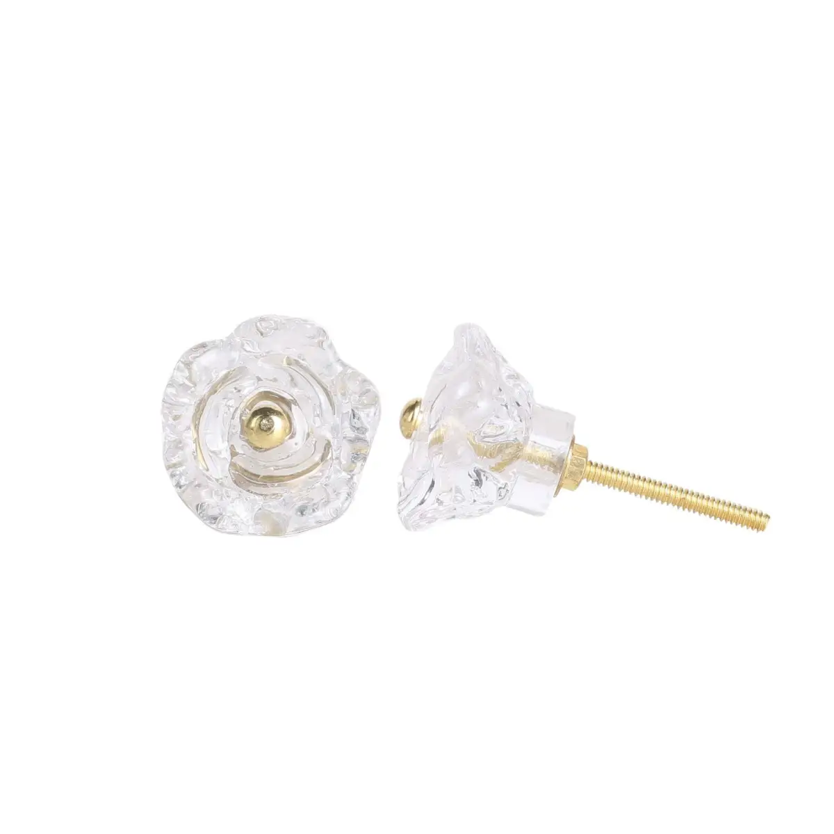 Clear Rose Glass Knob (each) - Perilla Home