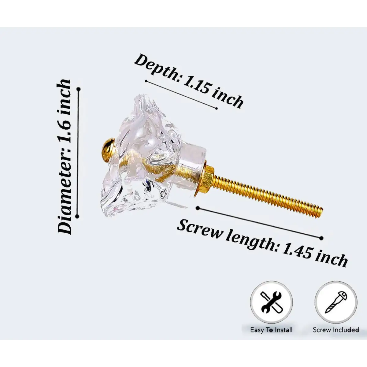 Clear Rose Glass Knob (each) - Perilla Home