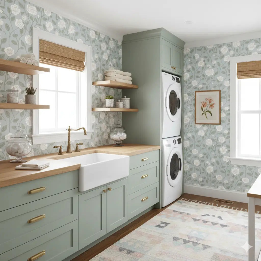 Clem Wallpaper - Gardenia Flowers - by Danielle Eneh - Loomwell Home Goods