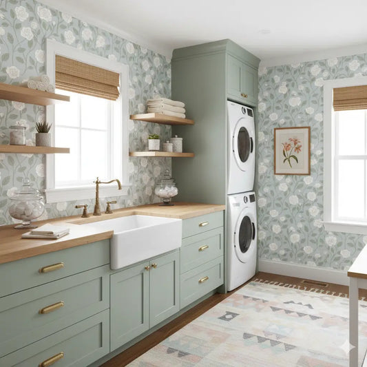Clem Wallpaper - Gardenia Flowers - by Danielle Eneh - Loomwell Home Goods