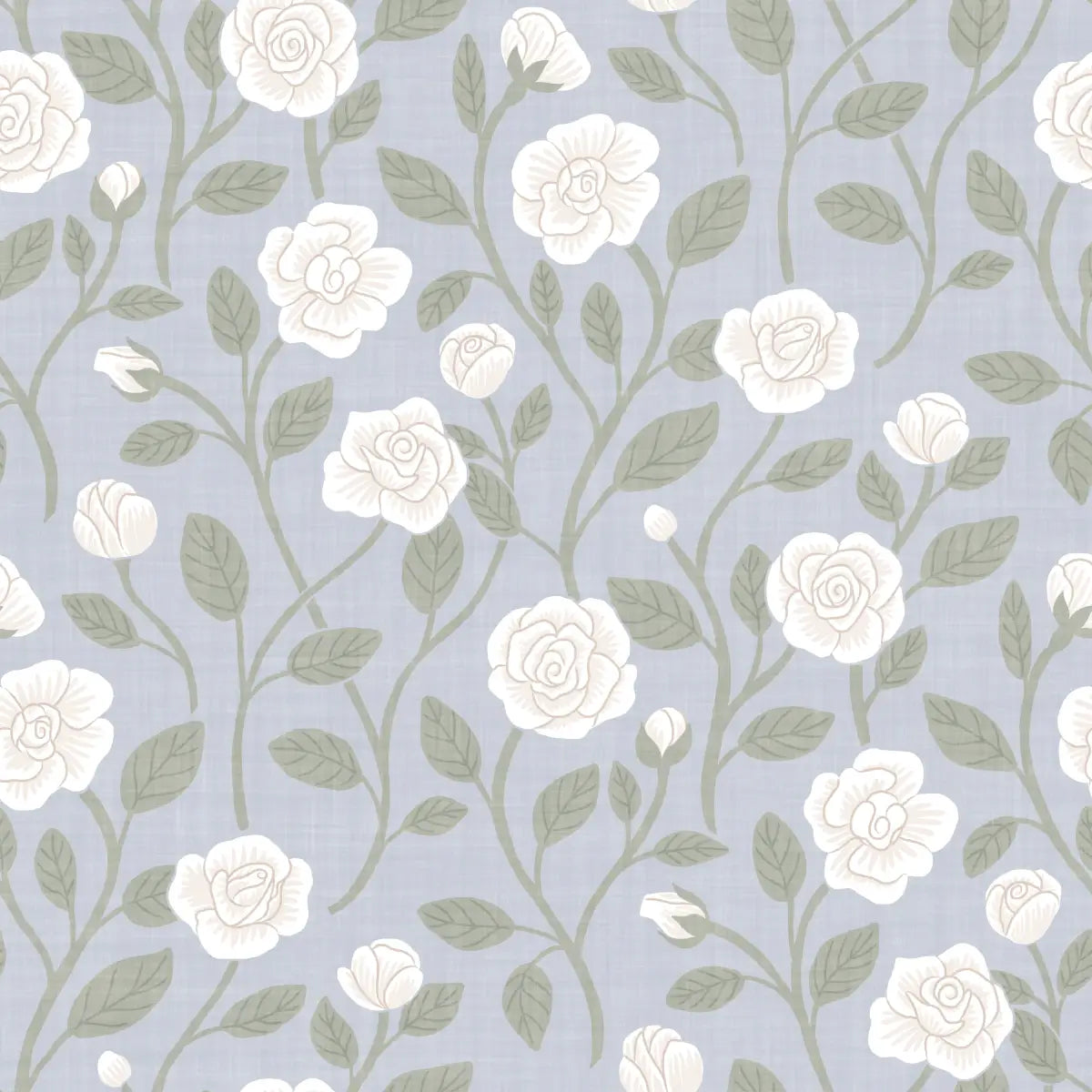 Clem Wallpaper - Gardenia Flowers - by Danielle Eneh - Loomwell Home Goods
