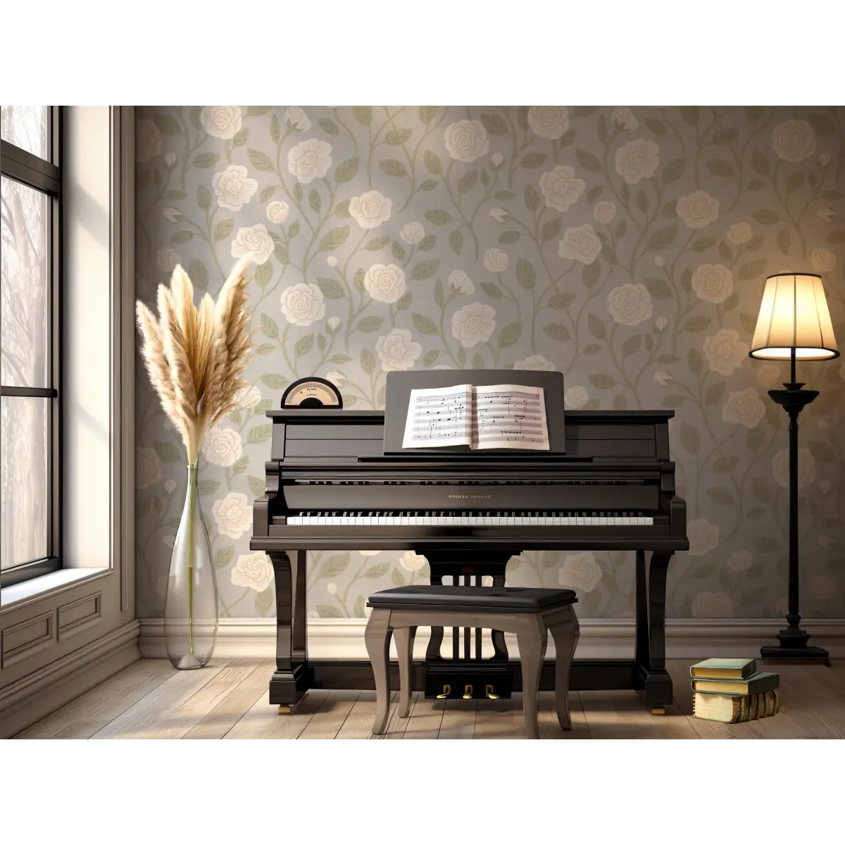 Clem Wallpaper - Gardenia Flowers - by Danielle Eneh - Loomwell Home Goods