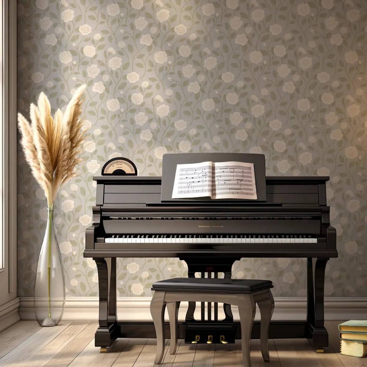 Clem Wallpaper - Gardenia Flowers - by Danielle Eneh - Loomwell Home Goods