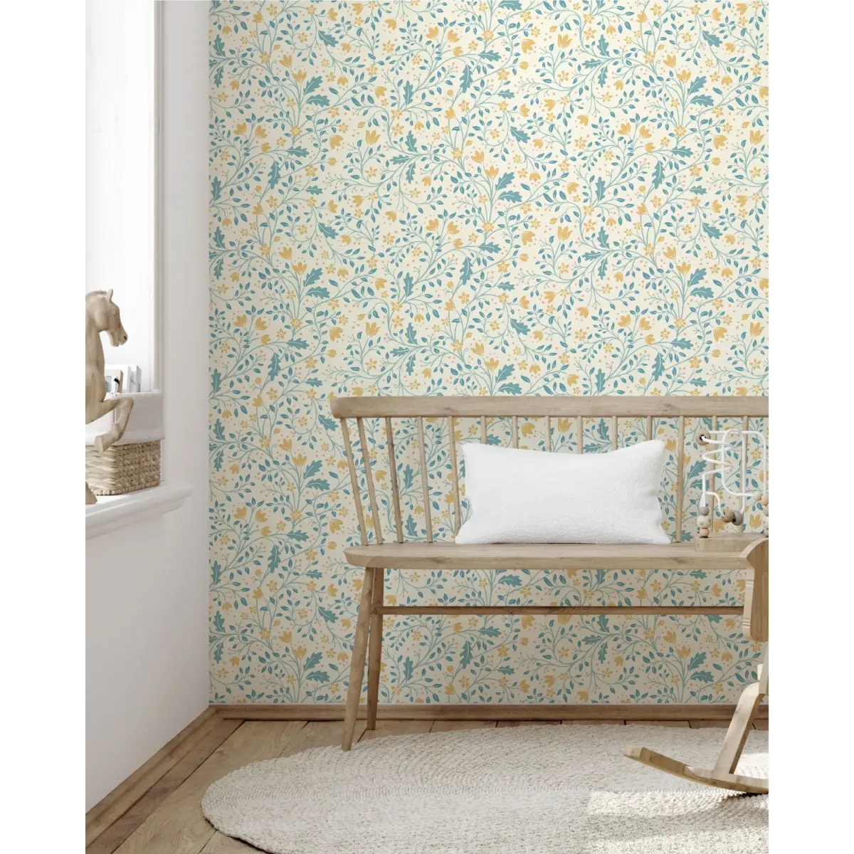 Clematis Wallpaper - Flowers and Vines - by Anna Black Creative - Loomwell Home Goods