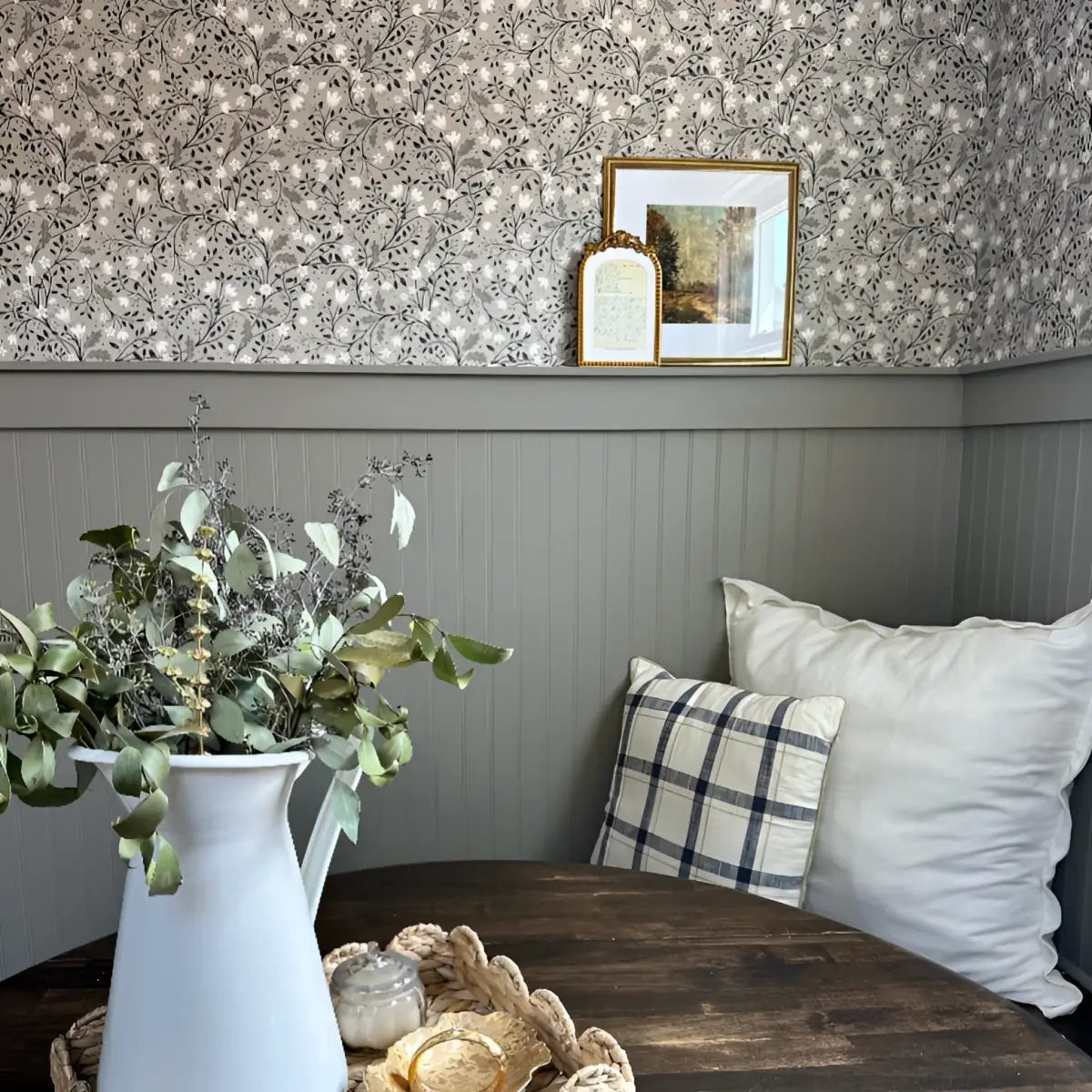 Clematis Wallpaper - Flowers and Vines - by Anna Black Creative - Loomwell Home Goods