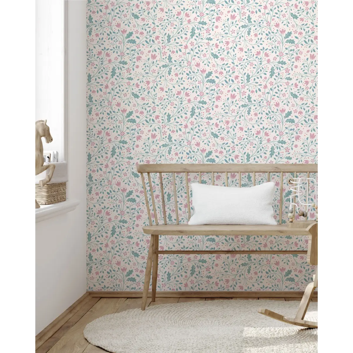 Clematis Wallpaper - Flowers and Vines - by Anna Black Creative - Loomwell Home Goods