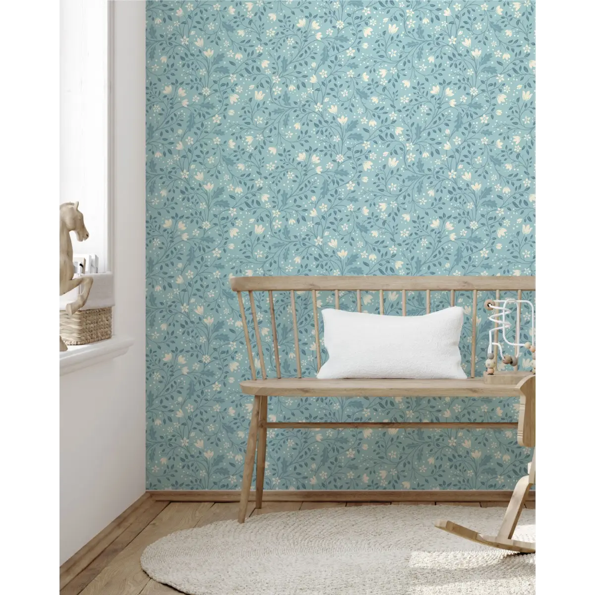 Clematis Wallpaper - Flowers and Vines - by Anna Black Creative - Loomwell Home Goods