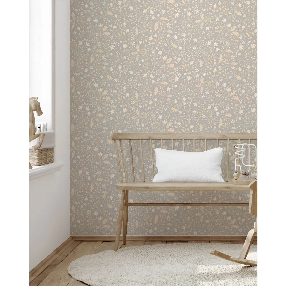 Clematis Wallpaper - Flowers and Vines - by Anna Black Creative - Loomwell Home Goods