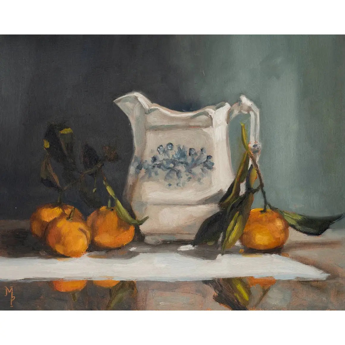 Art Print - Clementines and Creamer Painting - 5x7 - Miss Mustard Seed