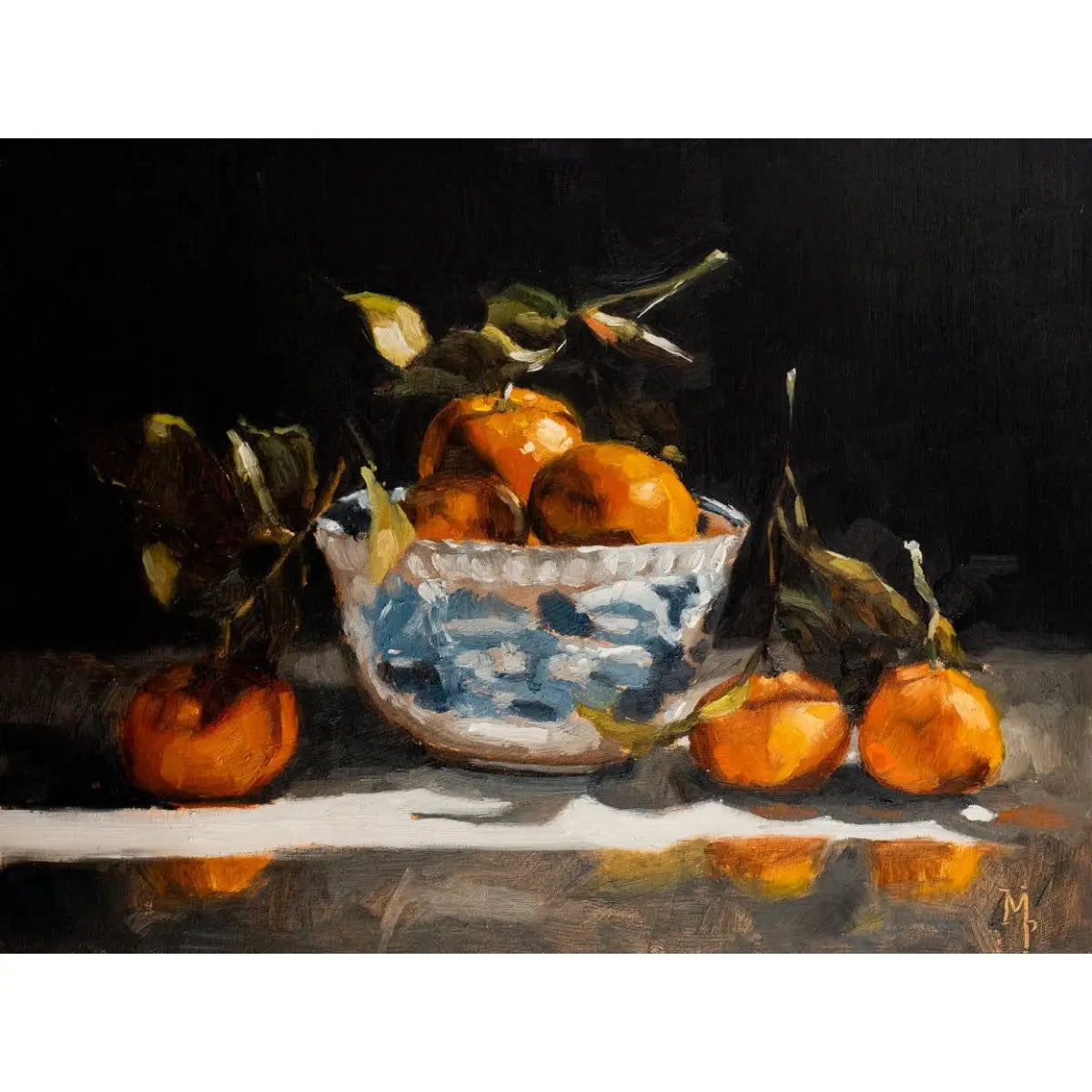 Art Print - Clementines in Transferware Bowl Painting - 5x7 - Miss Mustard Seed