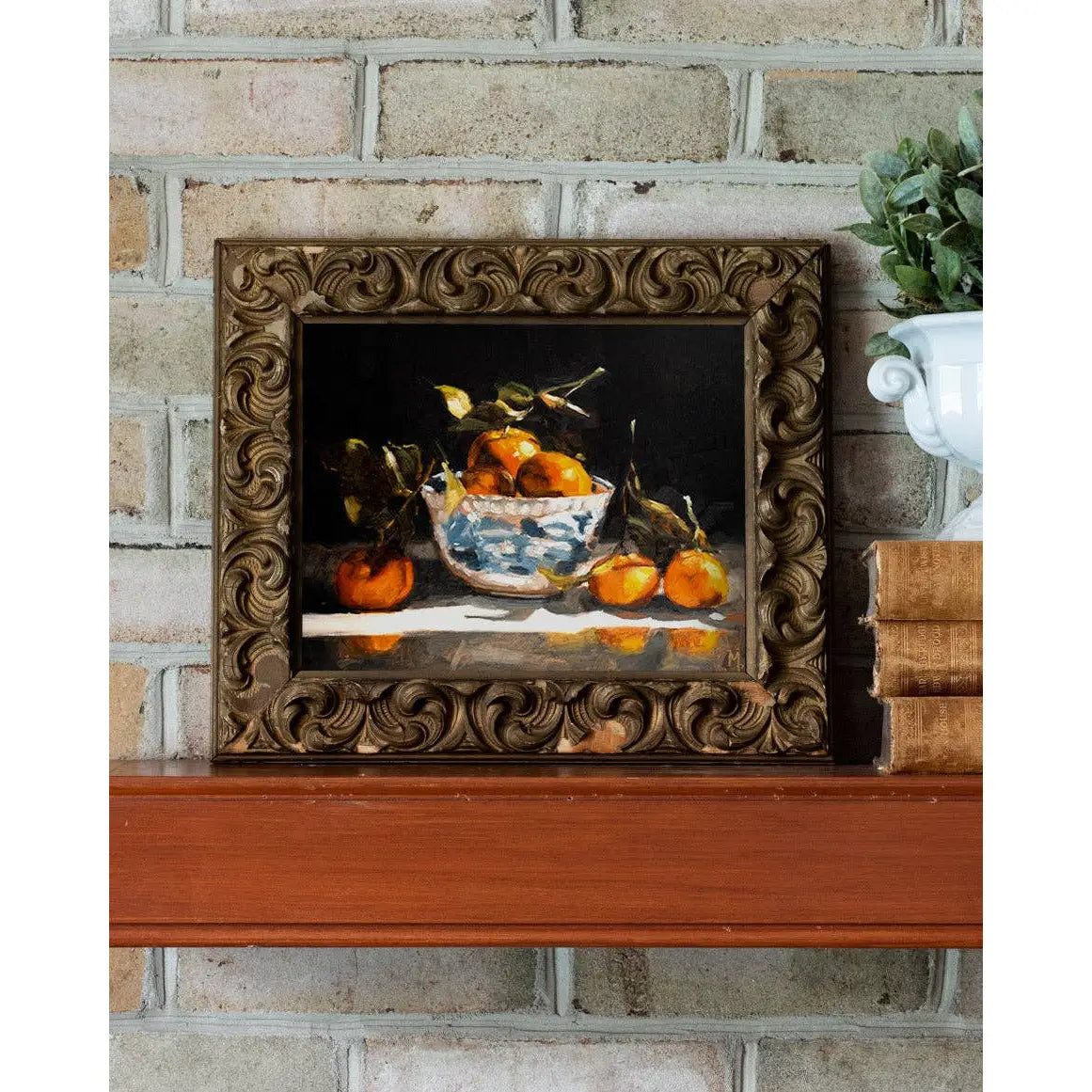 Art Print - Clementines in Transferware Bowl Painting - 5x7 - Miss Mustard Seed