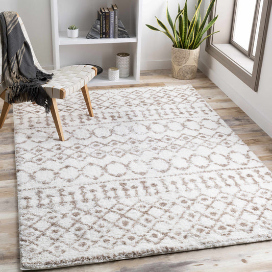 Monarch Cream&Tan Trellis Plush Rug - Boutique Rugs