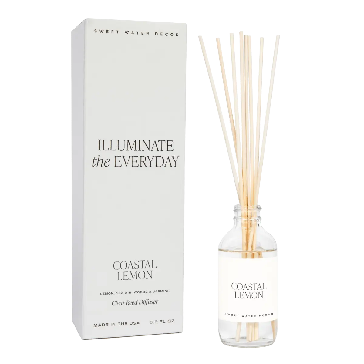 Coastal Lemon Clear Reed Diffuser - Sweet Water Decor