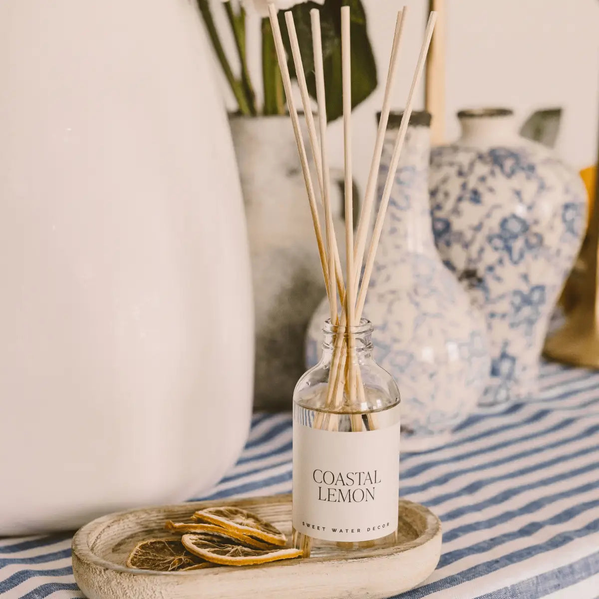 Coastal Lemon Clear Reed Diffuser - Sweet Water Decor