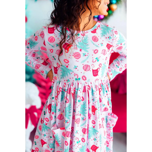 Pocket Twirl Dress - Cocoa Kisses - Christmas - 6-12M - Mila & Rose ®