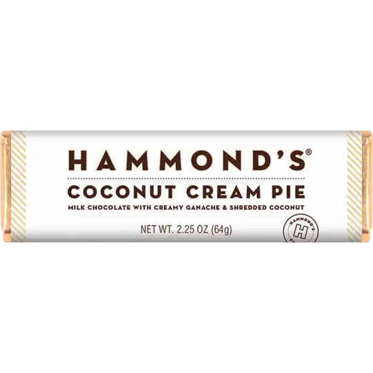 Coconut Cream Pie - Milk Chocolate Candy Bar - Hammond’s Candies