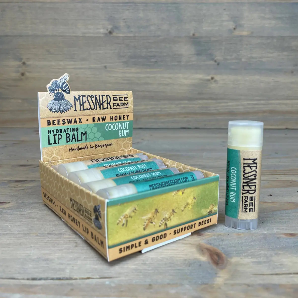 Lip Balm - Coconut Rum - Handmade with Beeswax - Messner Bee Farm