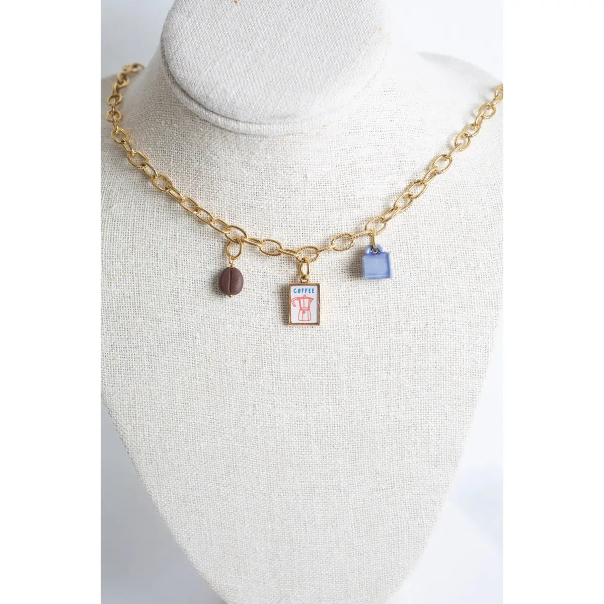 Coffee Bean Charm - Bracelet or Necklace - Bel Kai