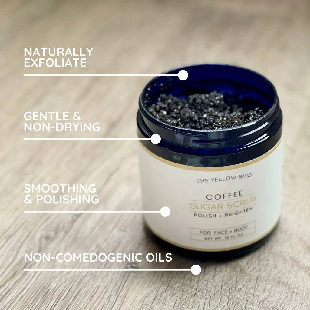 All-Natural Sugar Scrub - Coffee - The Yellow Bird