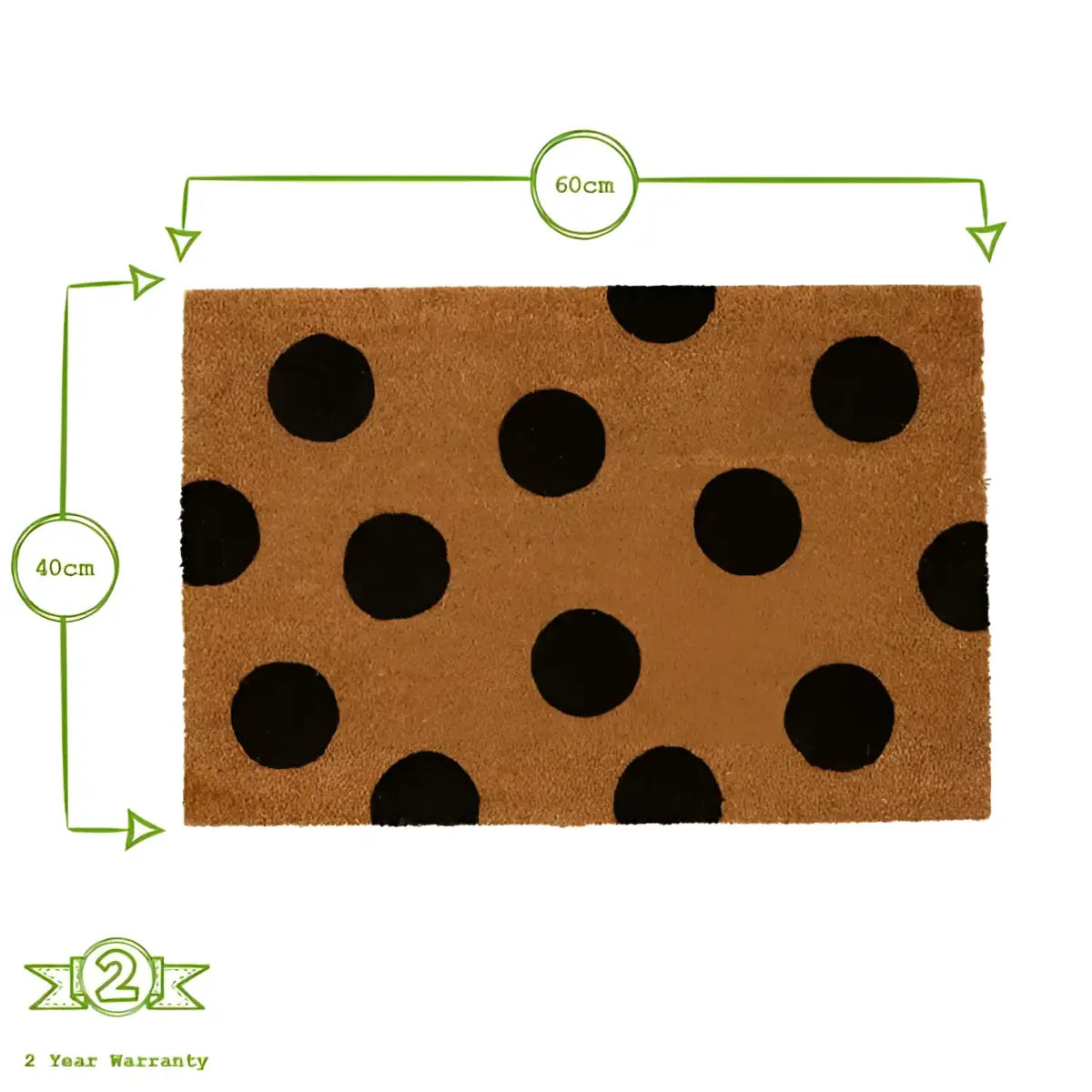 Coir Door Mat - Polka Dot - Rinkit Ltd