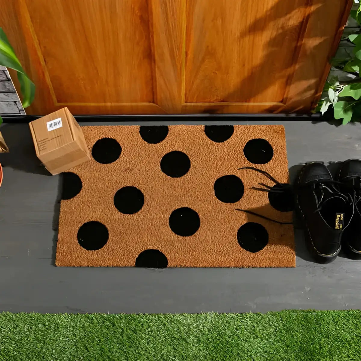 Coir Door Mat - Polka Dot - Rinkit Ltd