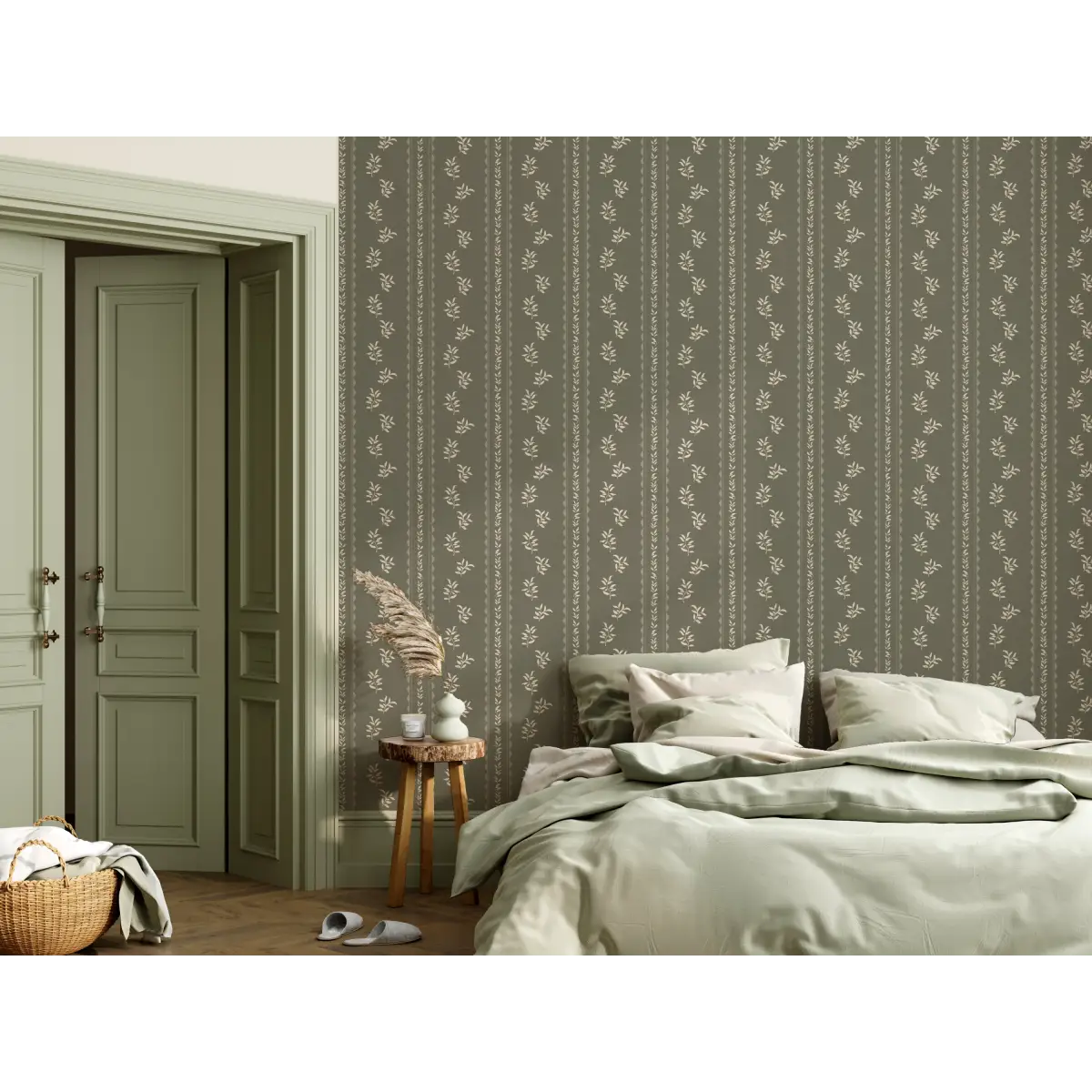 Colleen Wallpaper - Leafy Stripe - by Gabriela Dachin - Loomwell Home Goods