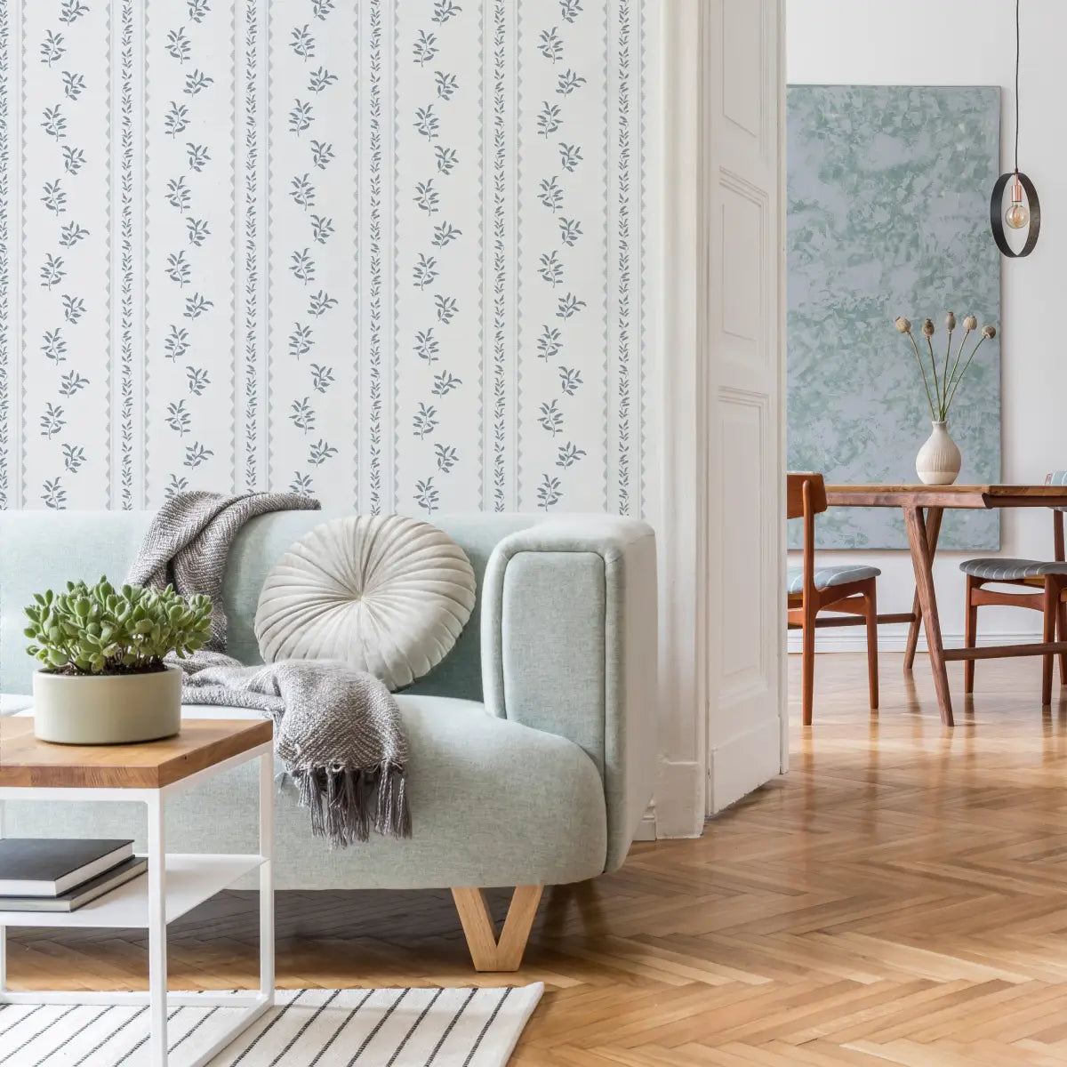 Colleen Wallpaper - Leafy Stripe - by Gabriela Dachin - Loomwell Home Goods