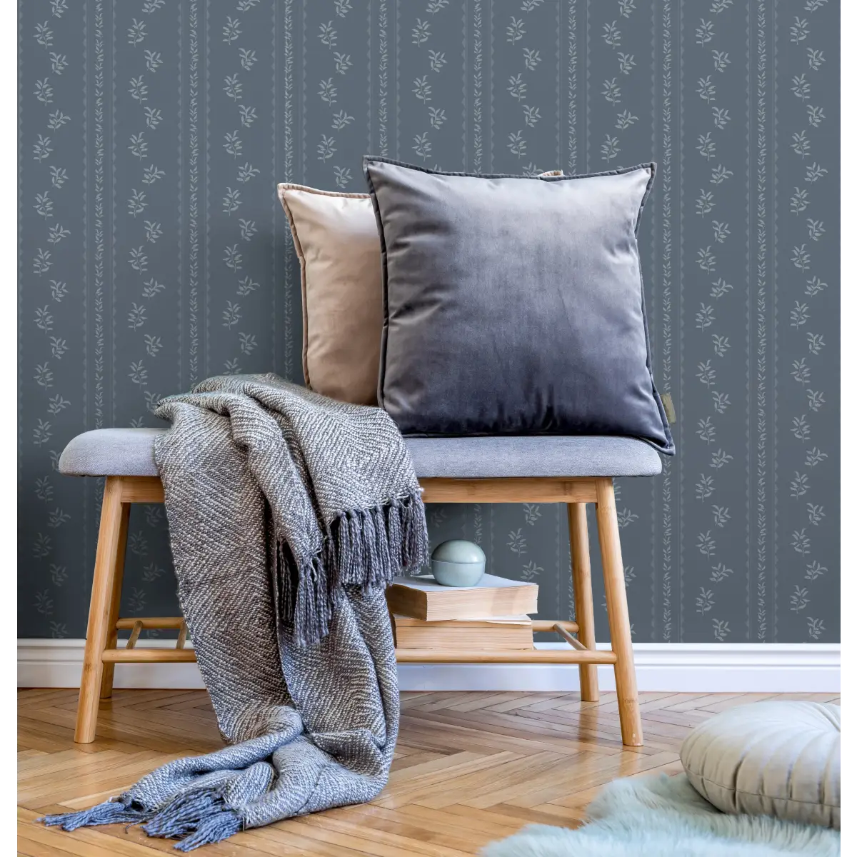 Colleen Wallpaper - Leafy Stripe - by Gabriela Dachin - Loomwell Home Goods