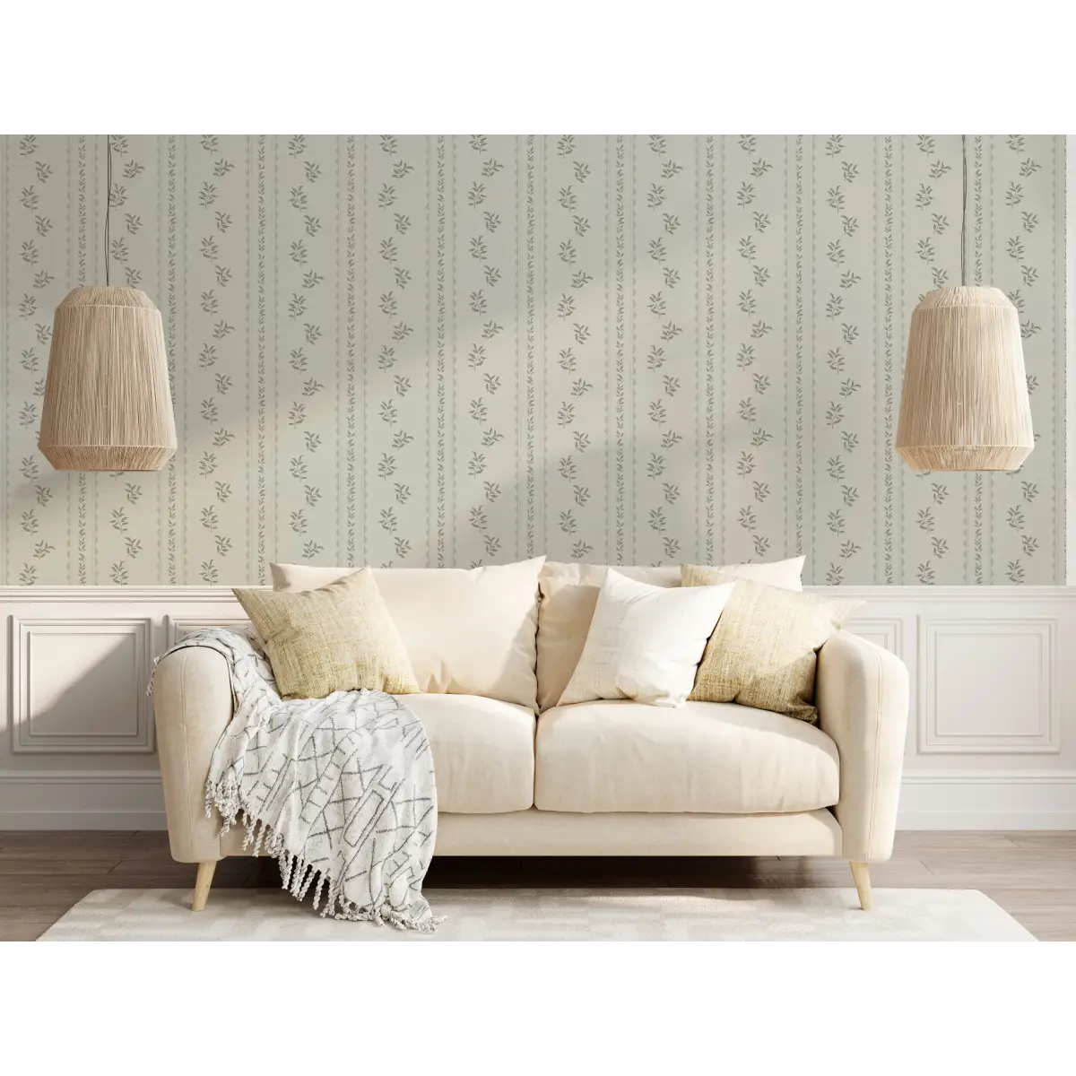 Colleen Wallpaper - Leafy Stripe - by Gabriela Dachin - Loomwell Home Goods