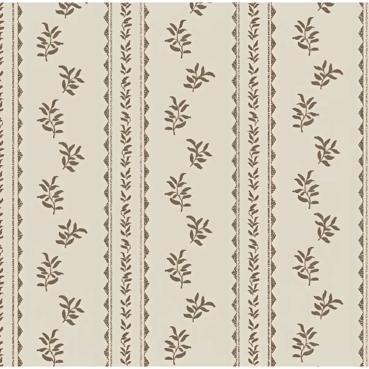 Colleen Wallpaper - Leafy Stripe - by Gabriela Dachin - Sample 1 foot by 1 foot / Cream - Loomwell Home Goods