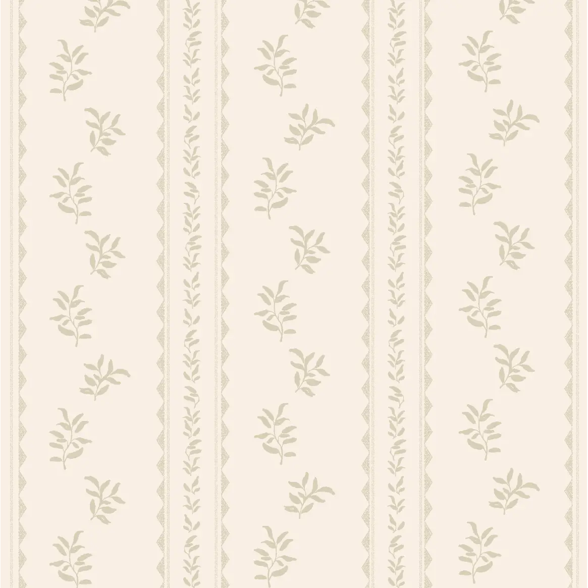Colleen Wallpaper - Leafy Stripe - by Gabriela Dachin - Sample 1 foot by 1 foot / Sand - Loomwell Home Goods