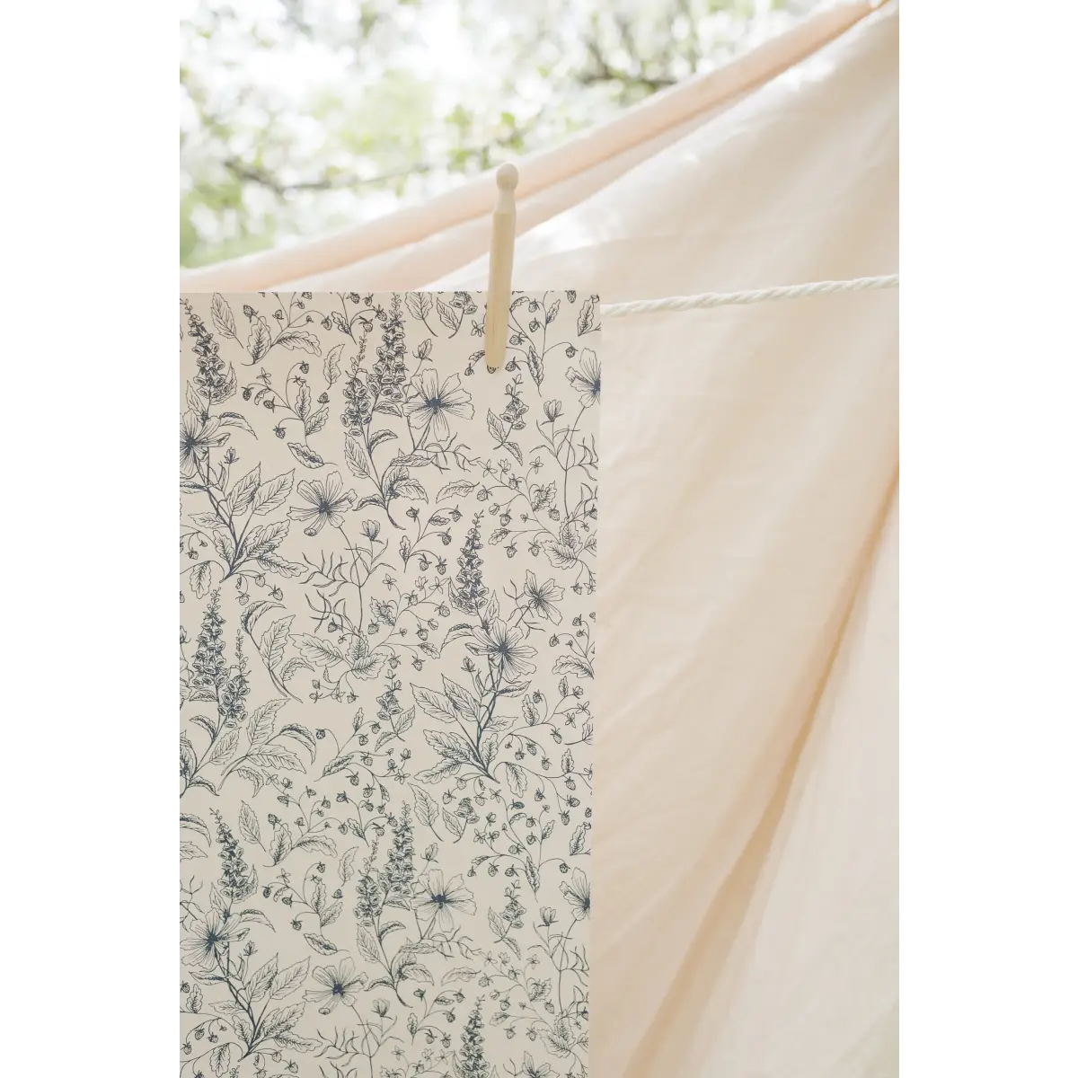 Collins Wallpaper - Foxgloves Line Drawings - by Of Lilies and Fields - Loomwell Home Goods