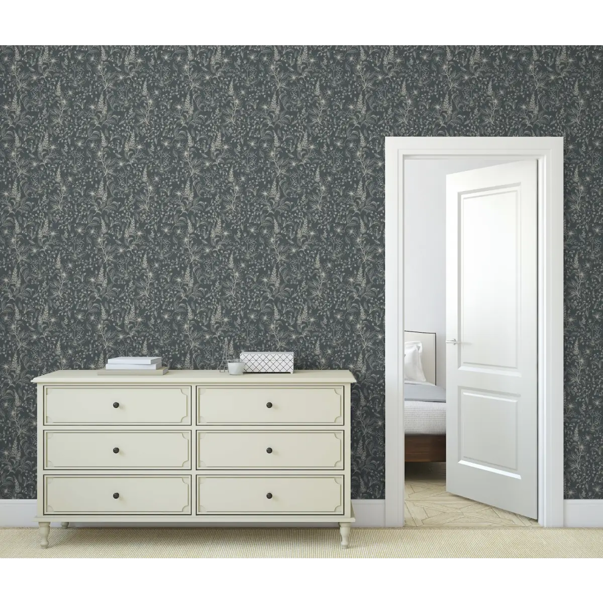 Collins Wallpaper - Foxgloves Line Drawings - by Of Lilies and Fields - Loomwell Home Goods