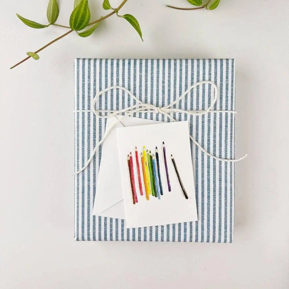 Mini Notecard - Colored Pencils - Gift Enclosure - emily lex studio