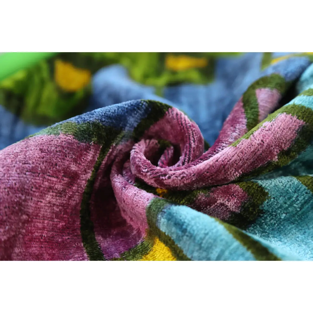 Luxury Velvet Pillow – Handmade Colorful Abstract 16x24 Lumbar - Canvello