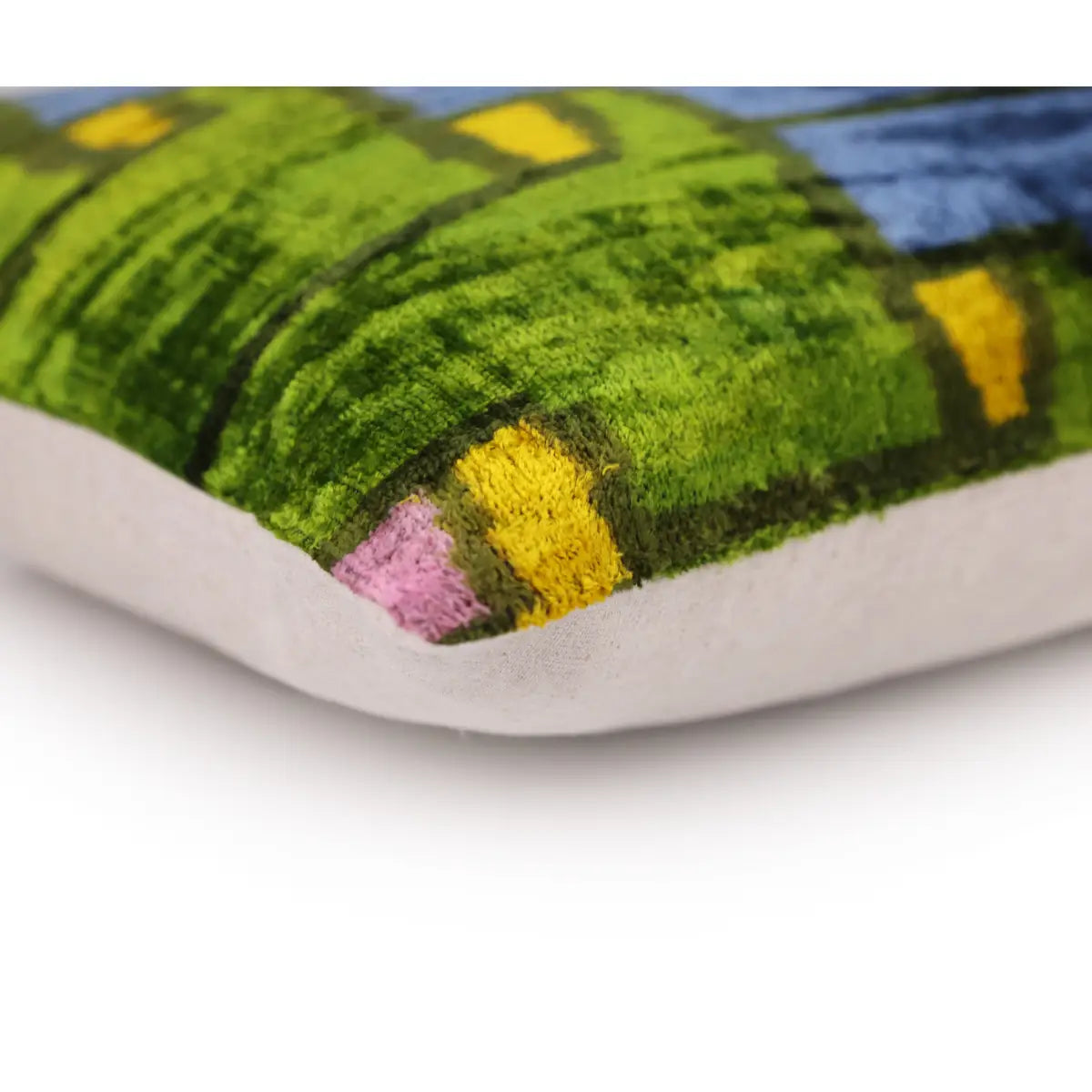 Luxury Velvet Pillow – Handmade Colorful Abstract 16x24 Lumbar - Canvello