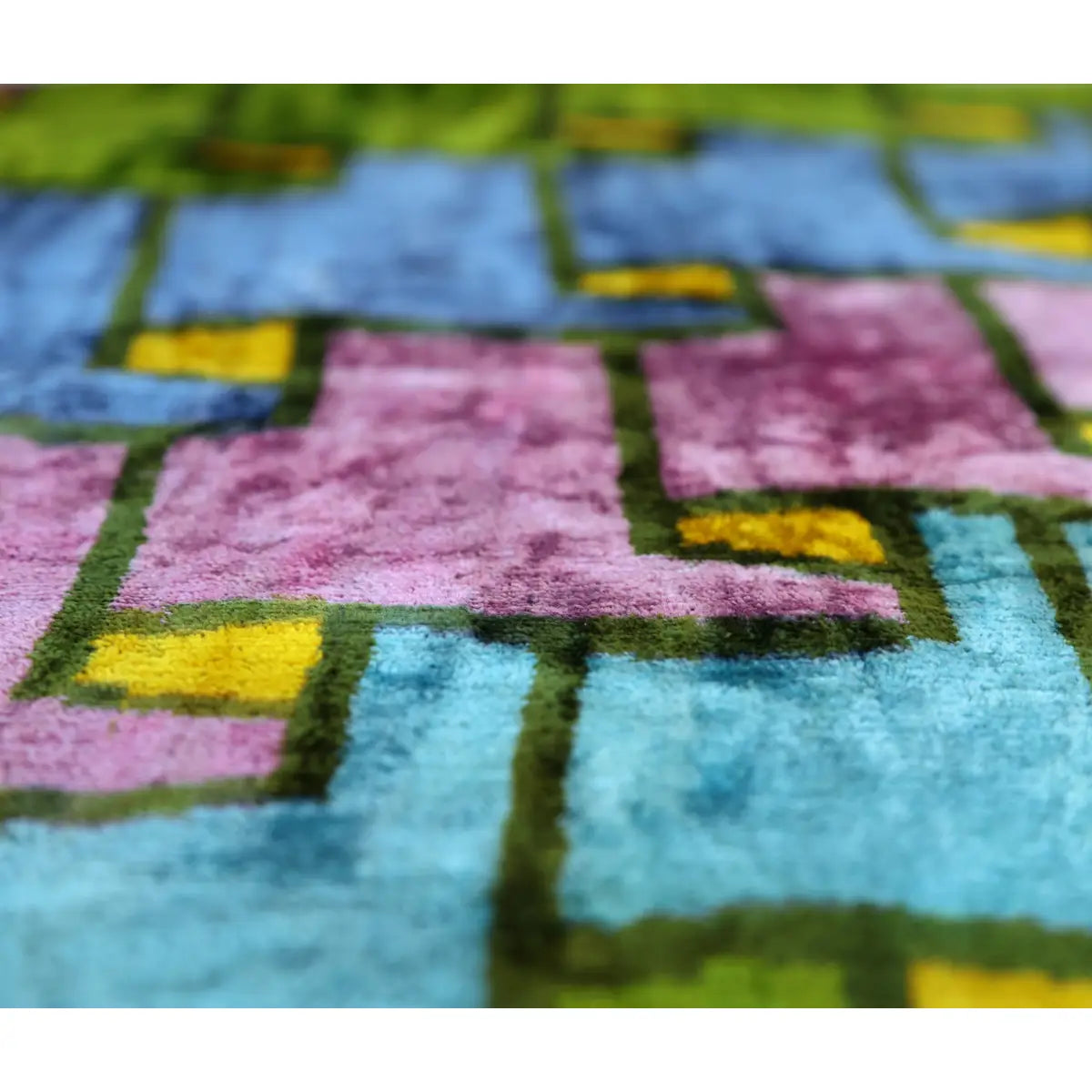 Luxury Velvet Pillow – Handmade Colorful Abstract 16x24 Lumbar - Canvello
