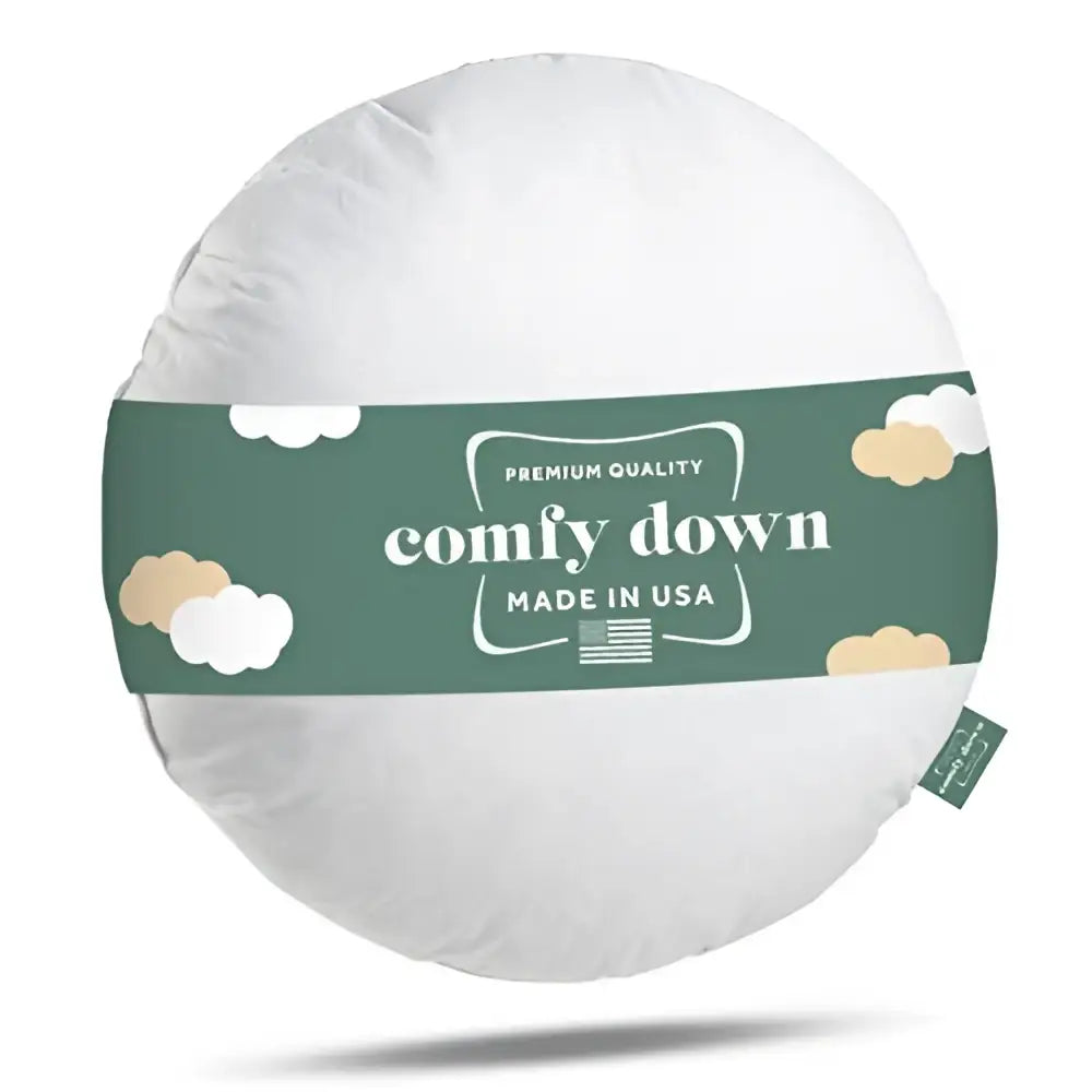 ComfyDown 95% Feather 5% Down Diameter Round Decorative Pillow Insert Sham Stuffer - MADE IN USA - ComfyDown